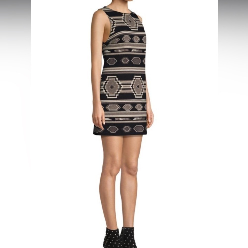 Alice + Olivia Clyde A-Line Shift Dress in Black and White Sz S‎ - Picture 3 of 7